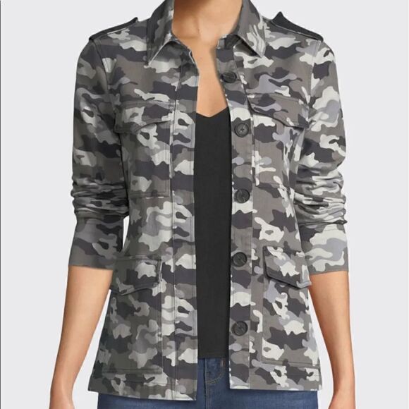 L’agence Cromwell Button Front Camo Print Military Style Jacket Size S - Picture 3 of 10